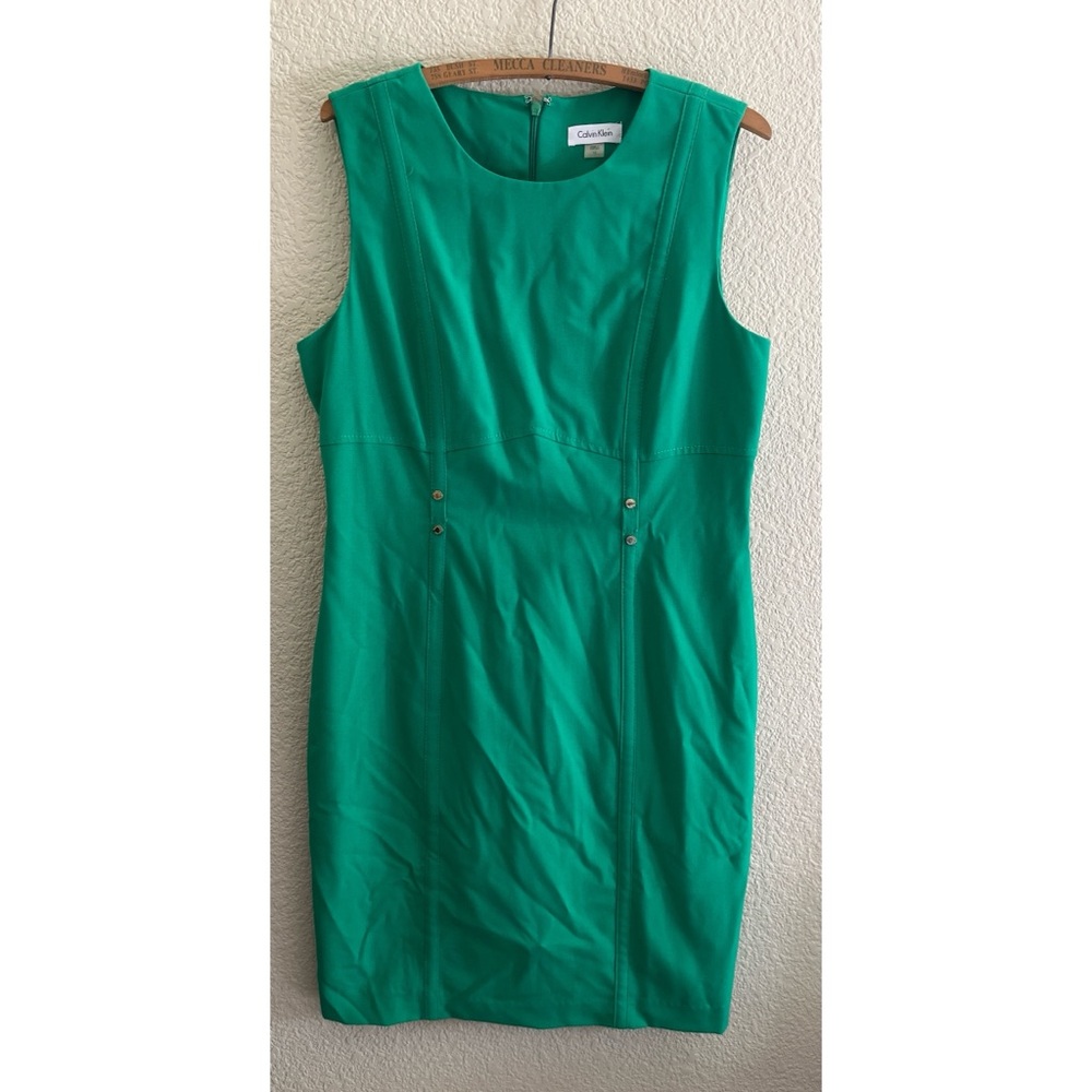 Calvin Klein Green Sheath Dress Women’s Size 12